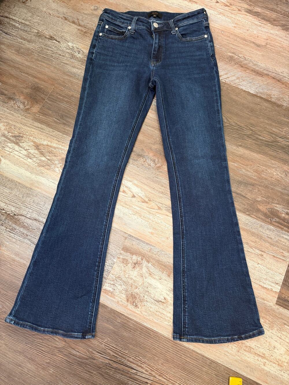 Quince Luna Stretch Flare Jeans in Midnight Blue Womens size 26 in EUC